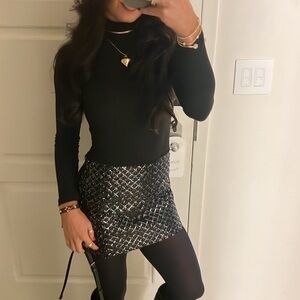 Black sequin skirt